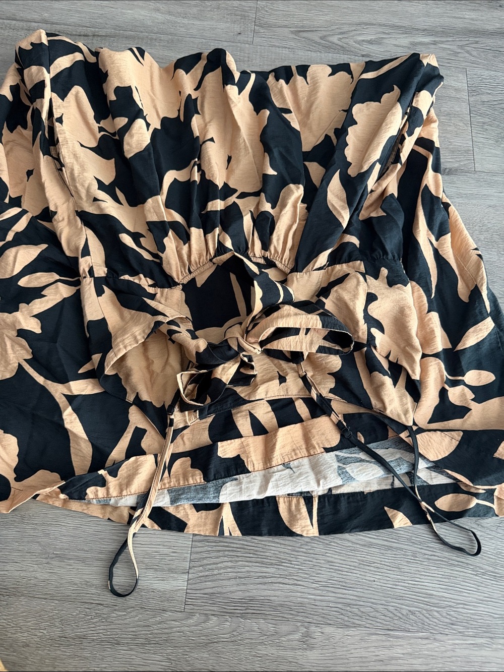a new day Black and Beige Floral Midi Dress - Picture 3 of 4